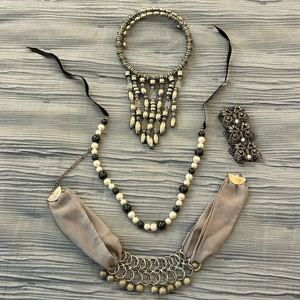 Silver costume jewelry bundle